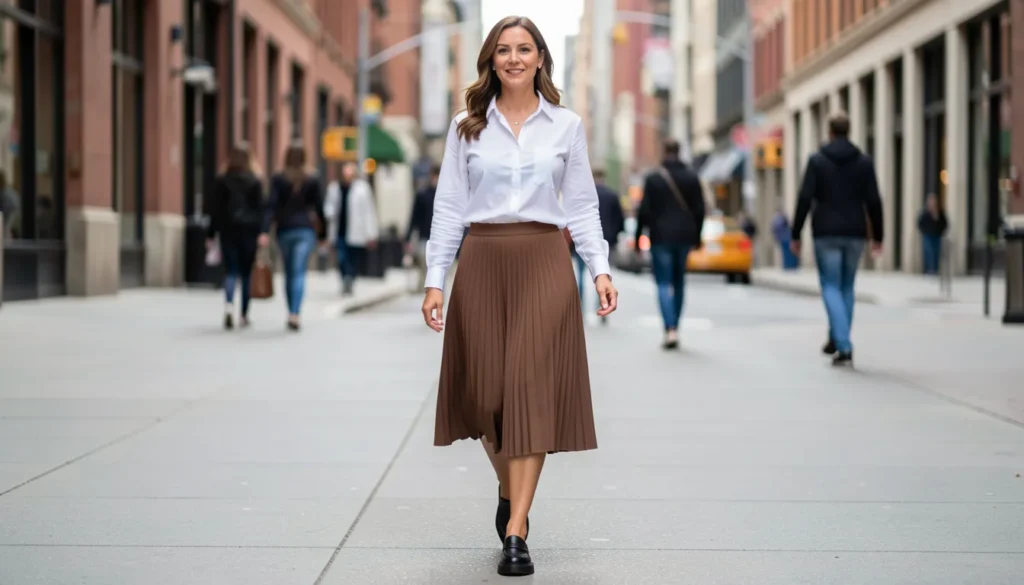 The Ultimate Guide to Styling a Brown Pleated Skirt