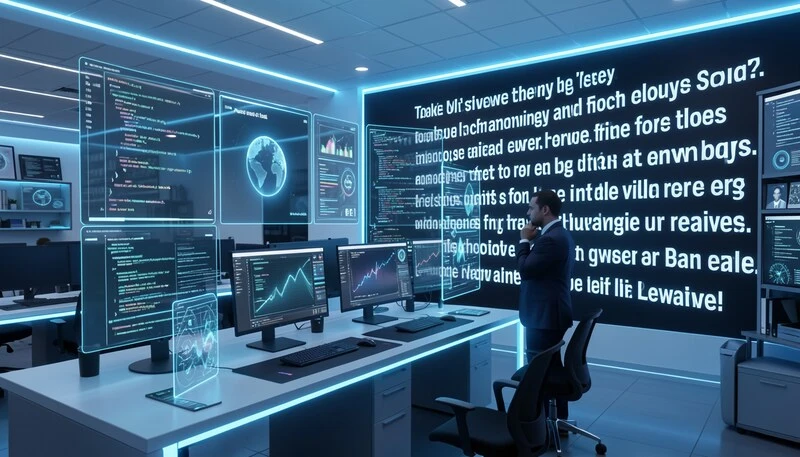 Inspirational technology quotes displayed on futuristic digital screens representing wisdom and ideas for the digital age.